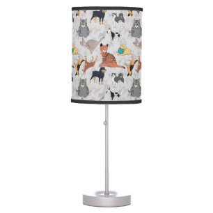 Cute Dogs And Cats Pattern Design Table Lamp