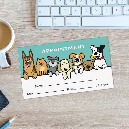 Cute Dogs Appointment Reminder Pet Care Service Business Card