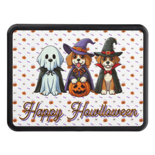 Cute Dogs as ghost, witch, & vampire Hitch Cover