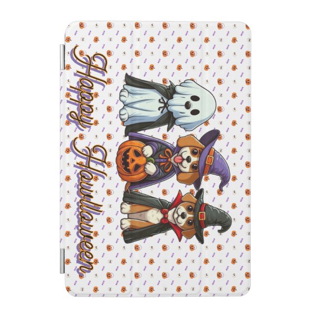 Cute Dogs as ghost, witch, & vampire  iPad Mini Cover (Front)