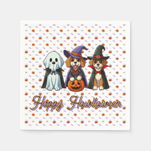 Cute Dogs as ghost, witch, & vampire Napkins