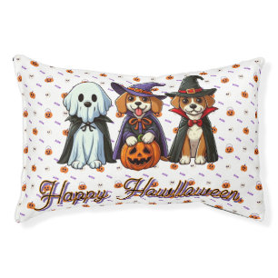 Cute Dogs as ghost, witch, & vampire Pet Bed
