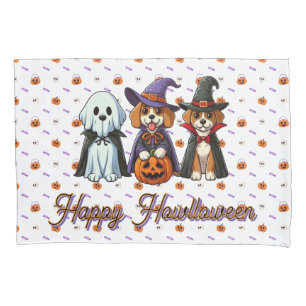 Cute Dogs as ghost, witch, & vampire Pillow Case