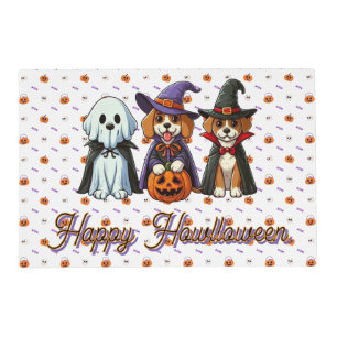 Cute Dogs as ghost, witch, & vampire Placemat