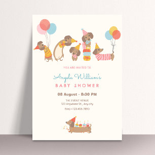 Cute dogs baby shower invitation