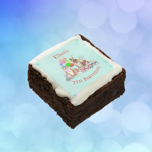Cute Dogs Birthday Celebration Lets Paw_ty Paper  Brownie