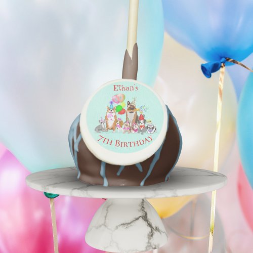 Cute Dogs Birthday Celebration Lets Paw_ty Paper  Cake Pops