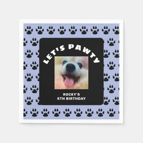 Cute Dogs Birthday Party Custom Pet Photo Napkins