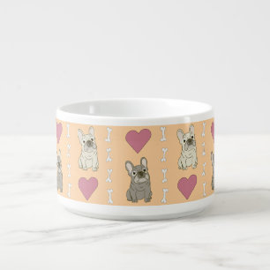 Cute dogs, bones, and hearts bowl