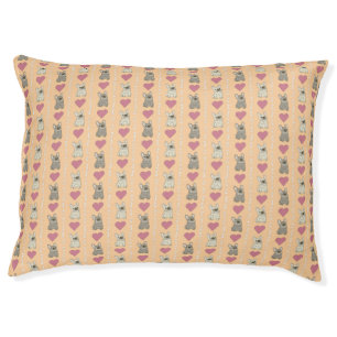 Cute dogs, bones, hearts pet bed