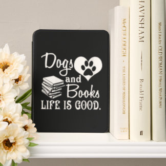 Cute dogs books word art reading lovers kindle cover