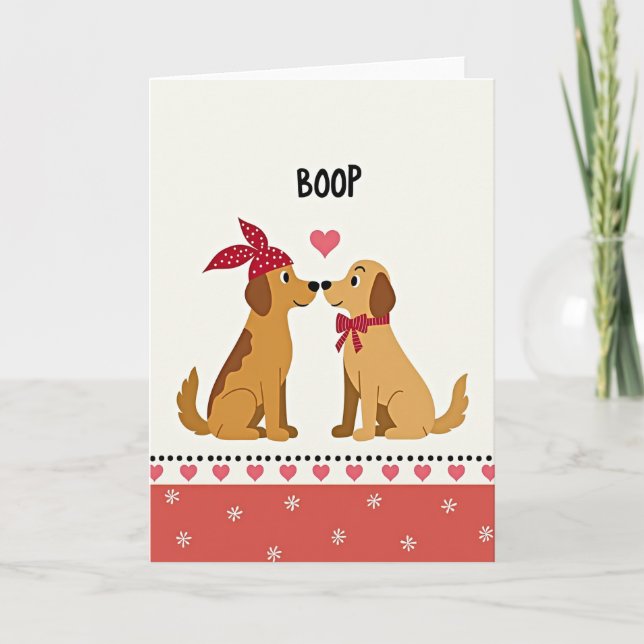 Cute Dogs Boop Love Card (Front)