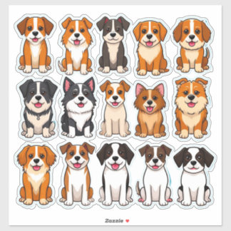 Cute Dogs Breed Collection For Animal Lovers Sticker