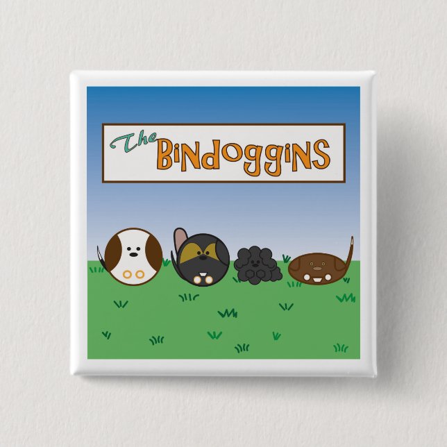 Cute Dogs Button, The Bindoggins Pinback Button (Front)