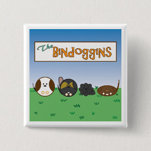 Cute Dogs Button, The Bindoggins Pinback Button