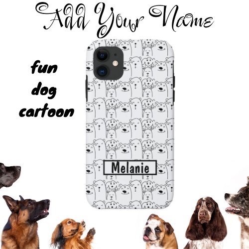 Cute Dogs Cartoon Name Case_Mate iPhone Case