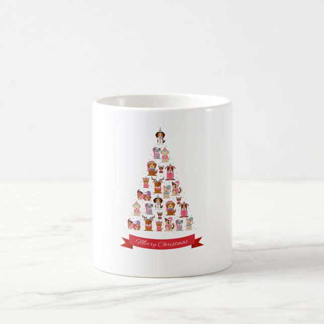 Cute Dogs Christmas Tree Mug (Center)