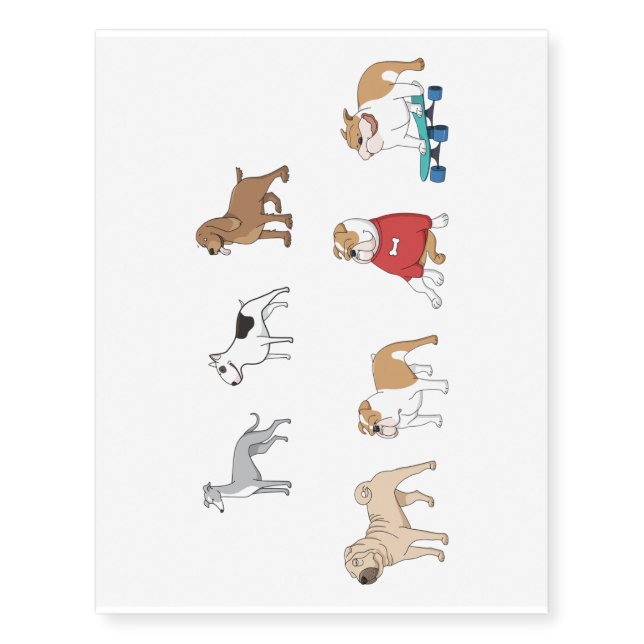 Cute Dogs Custom Temporary Tattoos (Front)