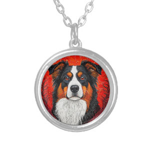 Cute Dog's face Silver Plated Necklace