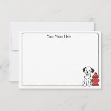 Cute Dogs & Fire Hydrants Flat Notecard