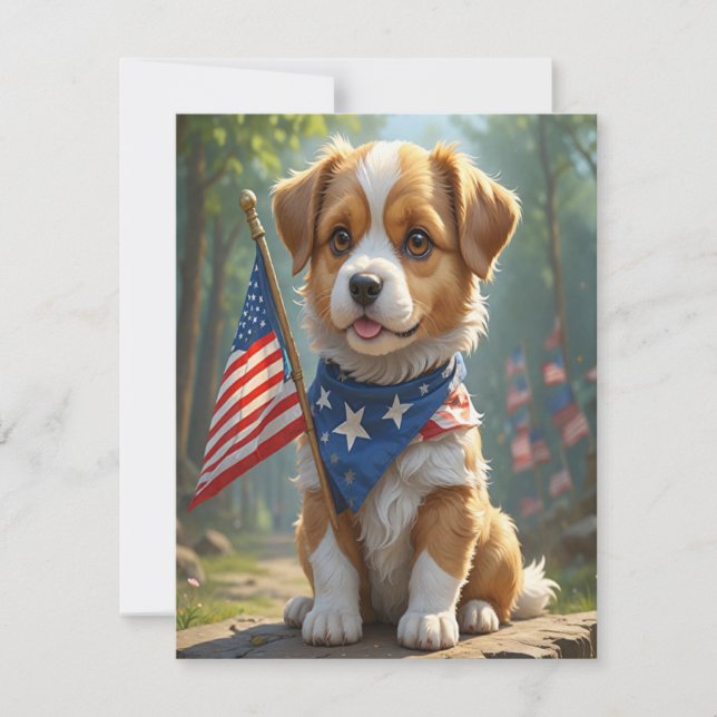 Cute Dogs fourth of July Holiday Card (Front)
