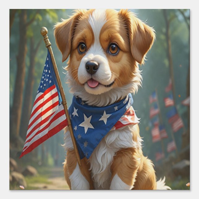 Cute Dogs fourth of July Sign (Front)