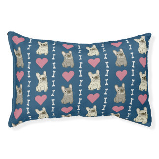 Cute dogs, Frenchie, hearts, and bones Pet Bed