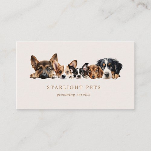 Cute Dogs Grooming Service Business Card