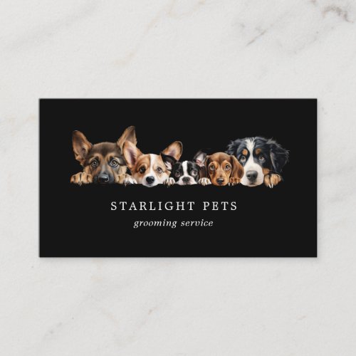 Cute Dogs Grooming Service Business Card