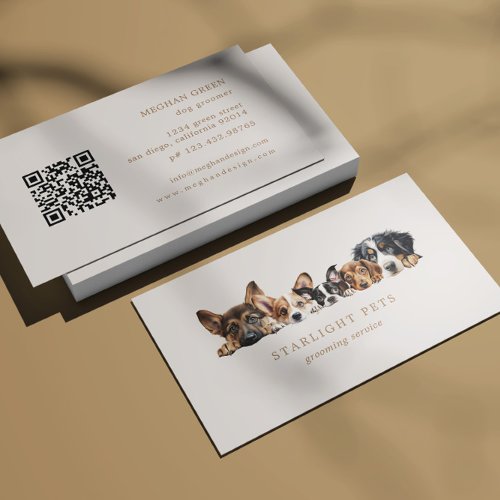 Cute Dogs Grooming Service Business Card