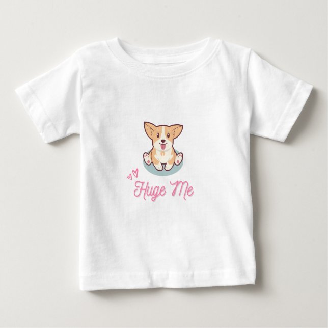 Cute Dogs Huge Me Baby T-Shirt (Front)