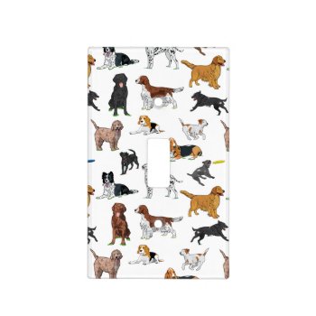 Cute Dogs Illustrations Light Switch Cover by judgeart at Zazzle
