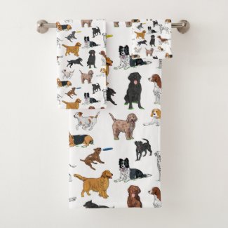 Cute Dogs Illustrations Pattern