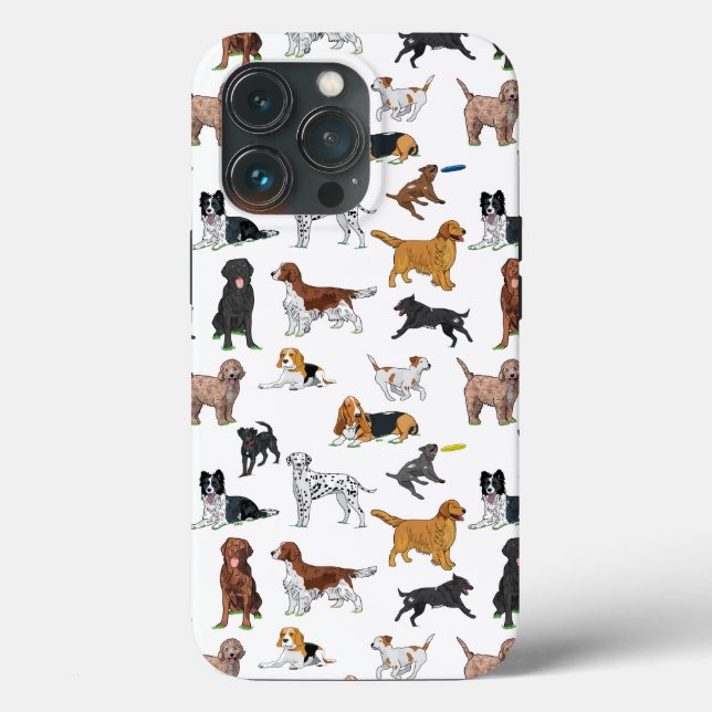 Cute Dogs Illustrations Pattern Case-Mate iPhone Case (Back)