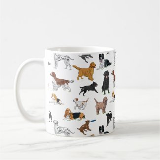 Cute Dogs Illustrations Pattern