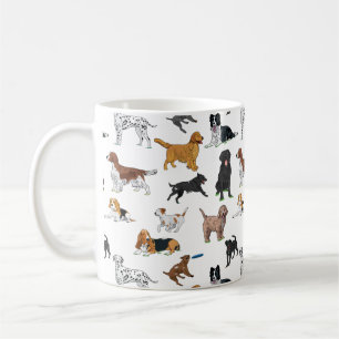 Cute Dogs Illustrations Pattern Coffee Mug