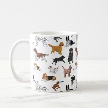 Cute Dogs Illustrations Pattern Coffee Mug by judgeart at Zazzle