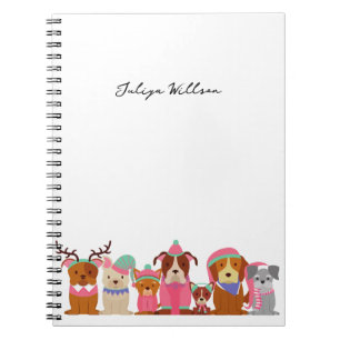 cute dogs in the winter name  notebook