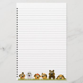 Cute Dogs Lined Stationery by PetsandVets at Zazzle
