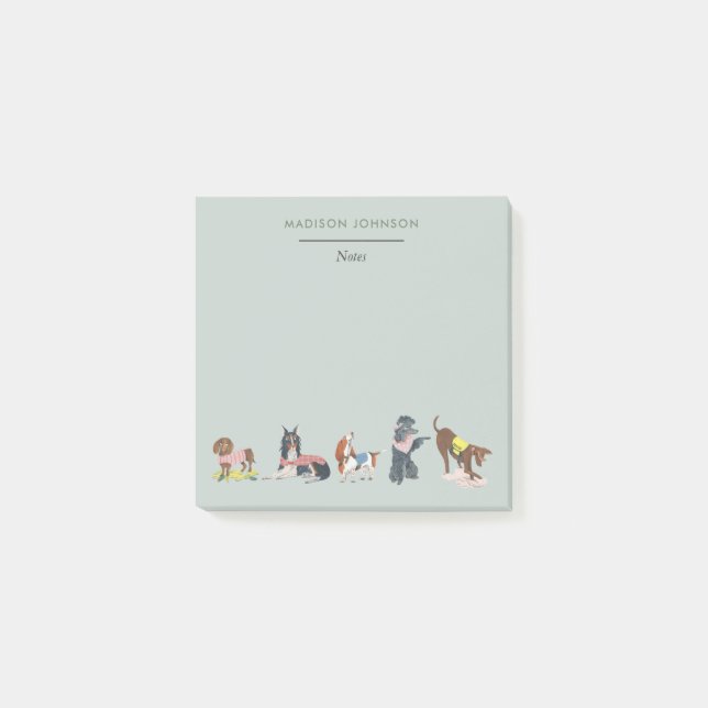 Cute dogs monogram post-it notes (Front)