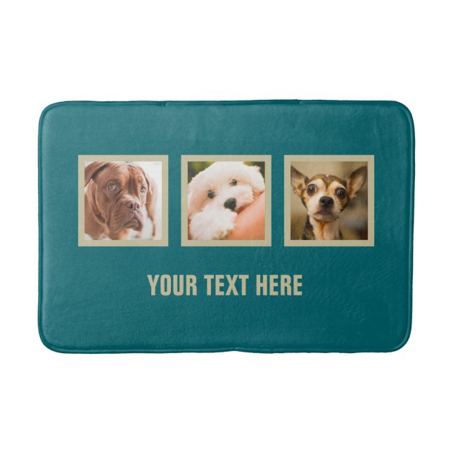 Cute Dogs OR YOUR PHOTOS custom bath mats (Front)