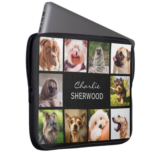 Cute Dogs OR YOUR PHOTOS custom name laptop sleeve
