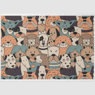 Cute Dogs Pattern #01 Tissue Paper