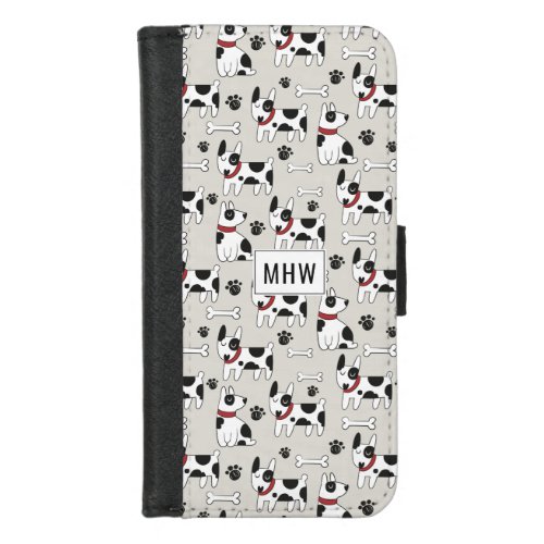 Cute Dogs Pattern custom monogram phone wallets