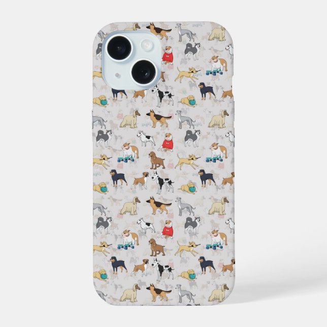 Cute Dogs Pattern Design White Iphone Case (Back)