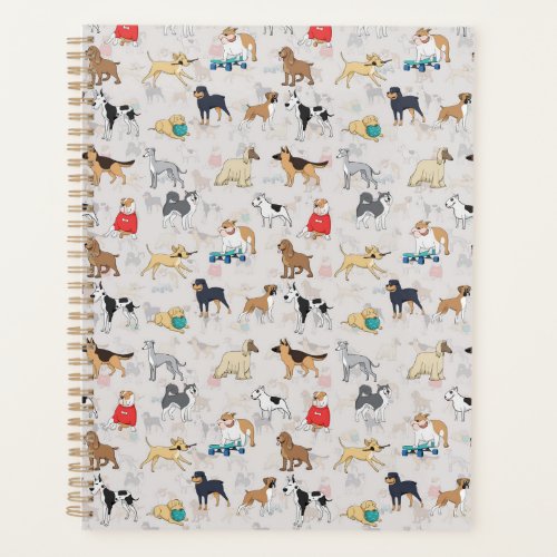 Cute Dogs Pattern Design White Planner