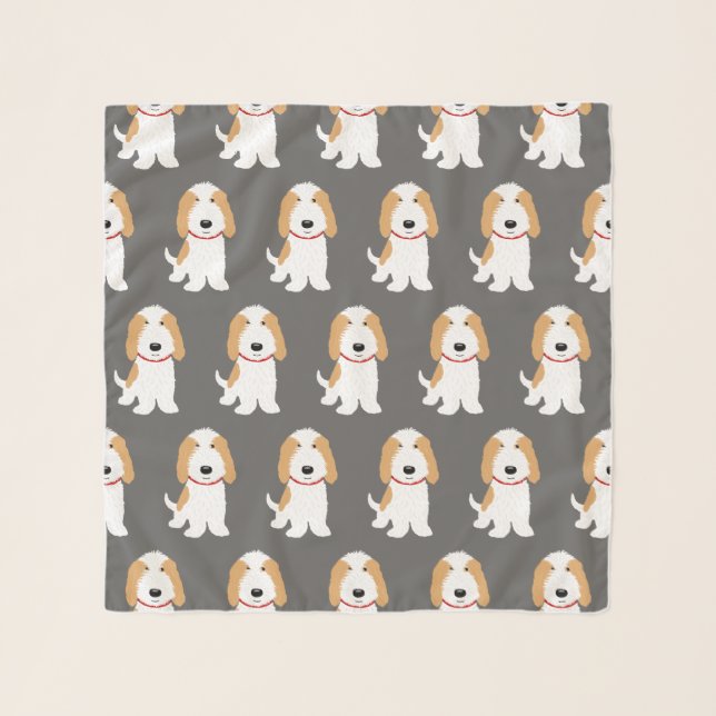 Cute Dogs Pattern | Tan and White PBGVs Scarf (Front)