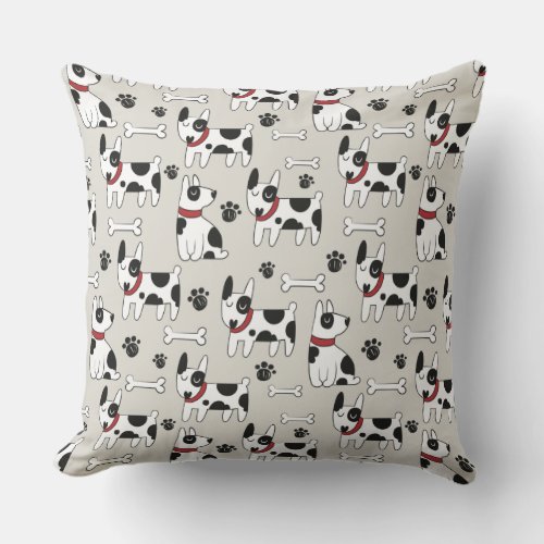 Cute Dogs Pattern throw pillows