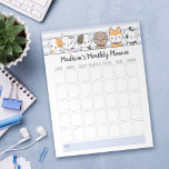 Cute Dogs Personalized Notepad<br><div class="desc">Easily personalize this monthly planner notepad with your custom name and title. The design features a bunch of cute hand-drawn cartoon puppies.</div>