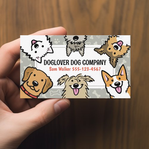 Cute Dogs Pet Sitter Dog Walker Animal Care Business Card